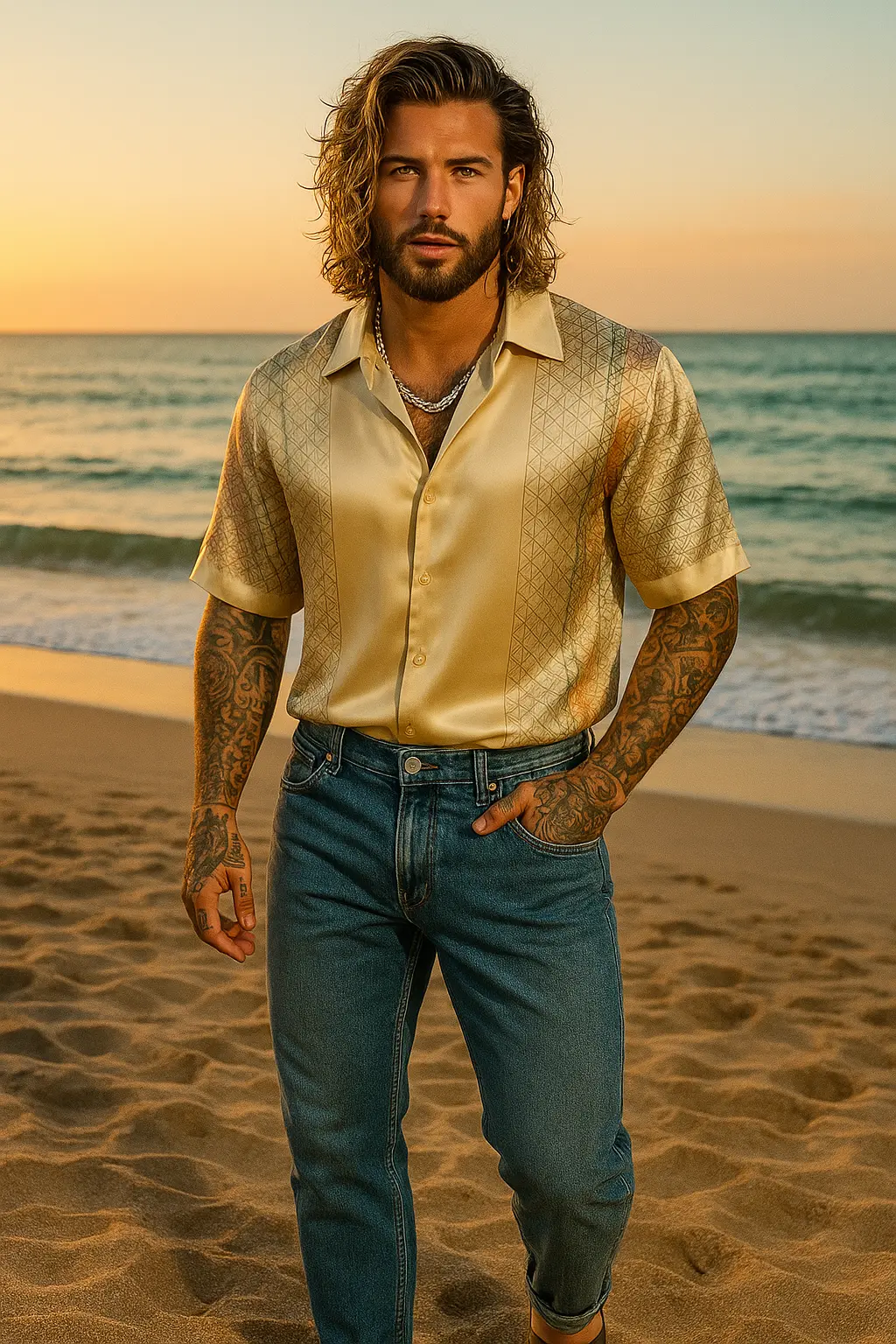 The Champagne Glow – Silk Edition - Gay Outfits